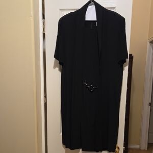 Chic Black Dress with Necklace Accent